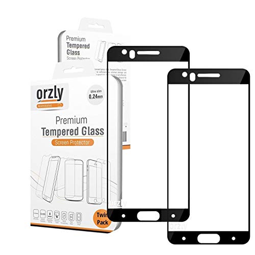 Orzly Protectores de Pantalla OnePlus 5, Pack DE Dos Pro-Fit Protector de Pantalla de Cristal Templado para el OnePlus 5 [Cobertura Completa de la Pantalla] - con Borde en Negro