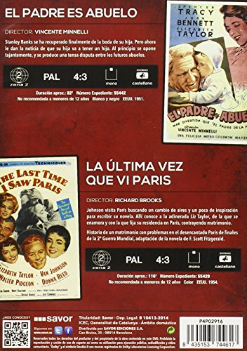 Pack: Elizabeth Taylor (El Padre Es Abuelo + La Ultima Vez Que Vi París) [DVD]