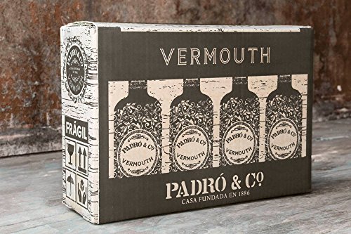 Padró & Co Vermouth en Caja de Madera - Paquete de 4 x 750 ml - Total: 3000 ml