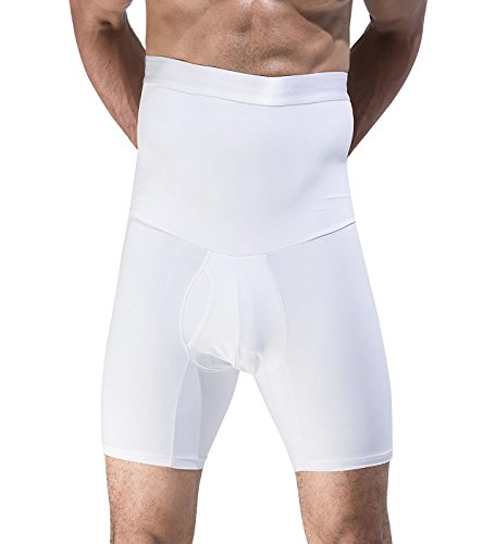 Panegy - Faja Moldeadora Abdominal para Hombre Body Reductor para Hombre Slips con Cintura Alta Shapewear for Man Slip para Hombre con Cintura Alta - Blanco EU L / Tag XL (80-95 KG)