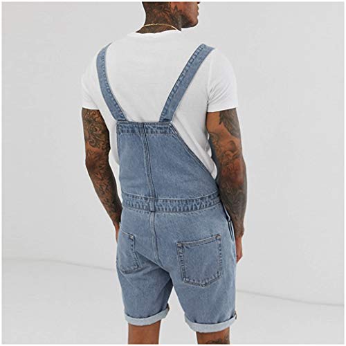 Pantalones Vaqueros Cortos de Hombres Jumpsuit Pantalones con Peto Streetwear Lavados Jeans Rotos Men Pants Deportivos Casuales Short Pantalón Corto Verano MMUJERY