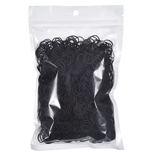 Paquete de 2000 Mini Gomas de Pelo Coletero Elástico Banda de Pelo Suave Negro para Pelo de Niñas, Dreadlocks Pequeños, Peinado de Boda y Más