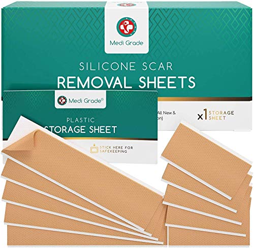 Parches para Cicatrices [11 unidades] de Medi Grade – Tiras Reutilizables para Tratamiento de Cicatrices, Grandes/Pequeñas – Eliminación de Cicatrices Rápida y Eficaz para Cesáreas, Acné, Queloides