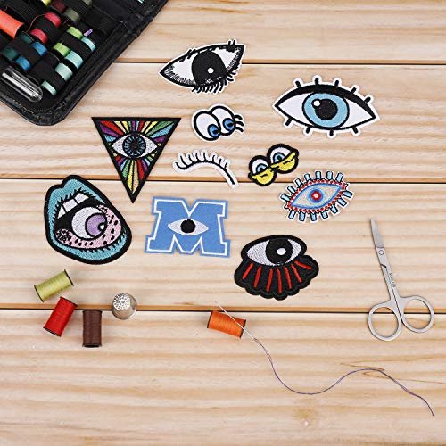 Parches Ropa Ojos Patch Sticker DIY Coser o Planchar en Los Apliques para Camiseta Jeans Sombrero Pantalon Bolsas 22 Piezas