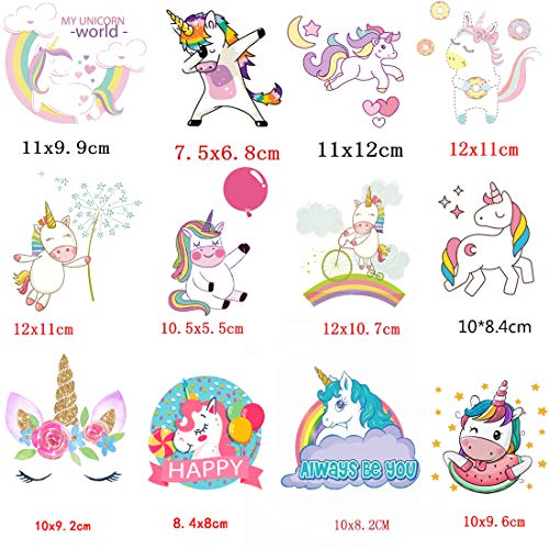 Parches Stickers de Unicornio Termoadhesivos Parche Apliquesde transferencia de calor de DIY Para camiseta Chaqueta Vaqueros Mochila