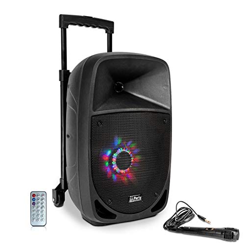 Party 8LED - Altavoz Portatil a Baterias, 8", 150W-RMS, USB/BT/FM/MICRO