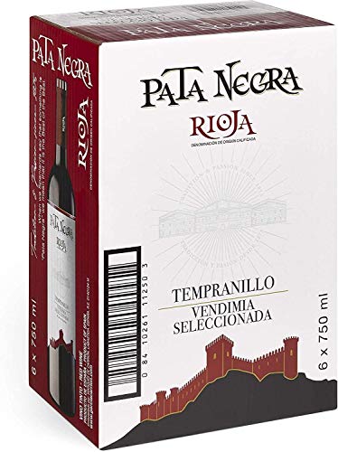 Pata Negra Vendimia Seleccionada - Vino Tinto D.O Rioja, Pack de 6 Botellas x 750 ml (5268)