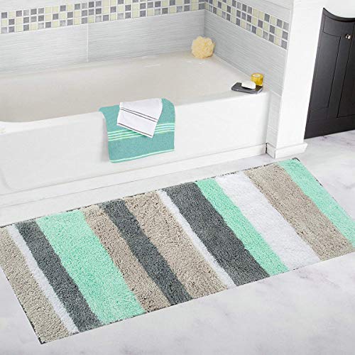 Pauwer Alfombrillas de baño de Microfibra Antideslizantes y Lavables Alfombra de Baño, Verde, 45 * 120cm