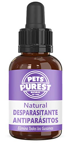 Pets Purest Desparasitante antiparasitario 100% natural para perros, gatos, aves, conejos y mascotas Elimina todos los gusanos lombrices intestinales anquilostomas gusano látigo 1-2 años de suministro