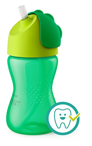 Philips Avent SCF798/01 - Vaso con pajita flexible, 300 ml, 12 m+, válvula antigoteo, piezas compatibles Philips Avent, color verde