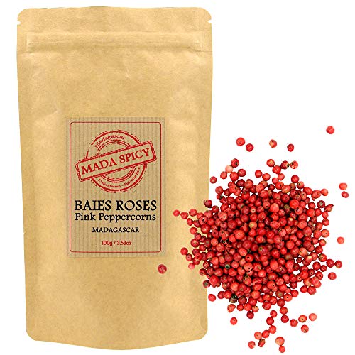 Pimienta rosa en grano de Madagascar 100g " Gourmet Calidad ". Bolsa resellable.