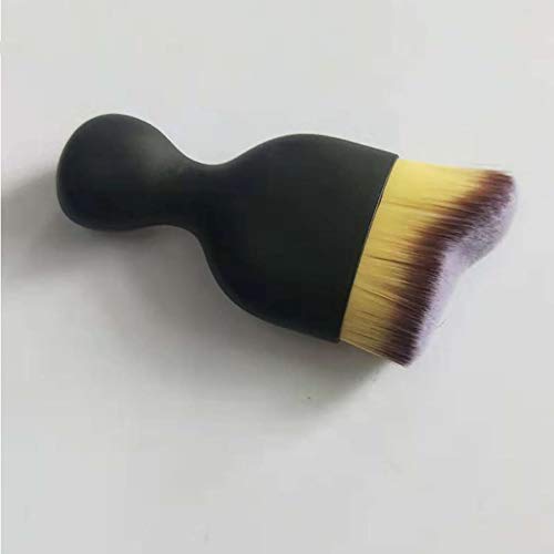 Pinceles de maquillaje cepillos del maquillaje de Kabuki 1PC Profesional Curva Pincel Sculpting pincel de maquillaje con cubierta Fundación Bb Crema para uso diario (tricolor)