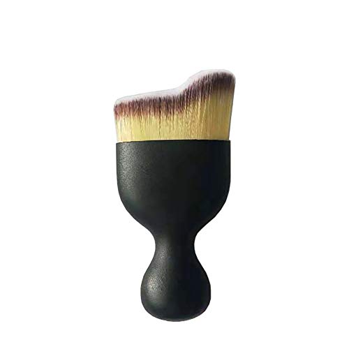 Pinceles de maquillaje cepillos del maquillaje de Kabuki 1PC Profesional Curva Pincel Sculpting pincel de maquillaje con cubierta Fundación Bb Crema para uso diario (tricolor)