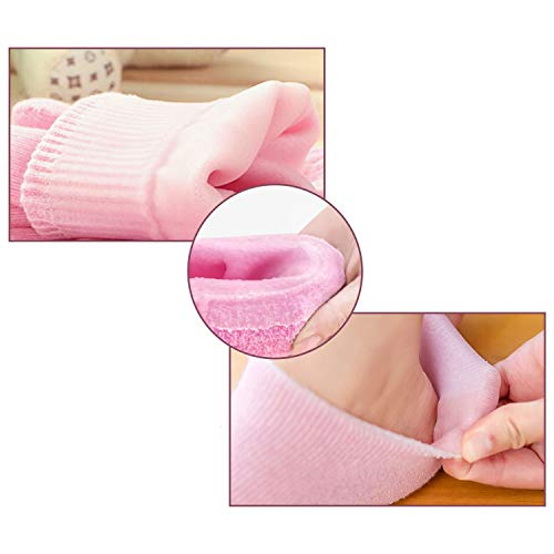 Pinkiou Soften SPA Gel Hidratante guantes y calcetines para hidratar el cuidado de la piel agrietada (Rosa)