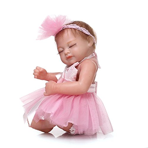 Pinky Reborn Muñecas 10 Pulgadas 28cm Reborn Baby Doll Soft Simulatable Mini Baby Girl Doll Realista Lovely Bebe Reborn Dolls Juguetes para niños pequeños (Pink)