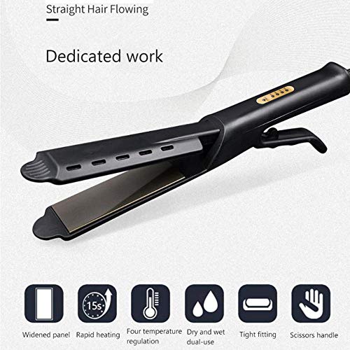 Planchas alisado Calentamiento rápido Rendimiento térmico Plancha de cerámica de turmalina profesional Plancha de pelo venta caliente-negro