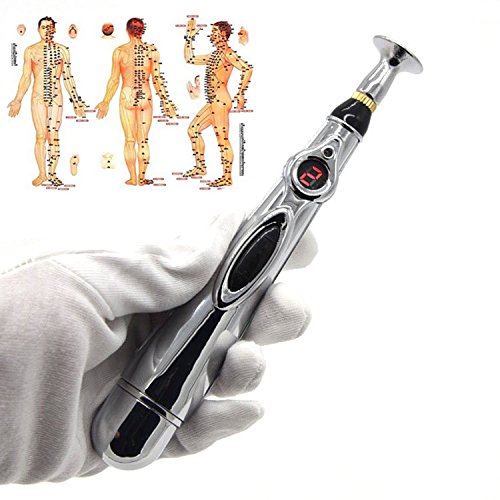 Pluma electrónica de acupuntura, Winnes máquina de acupuntura láser de meridianos eléctricos Instrumento de terapia magnética Meridian Energy Pen Masajeador Alivio Herramientas para el dolor