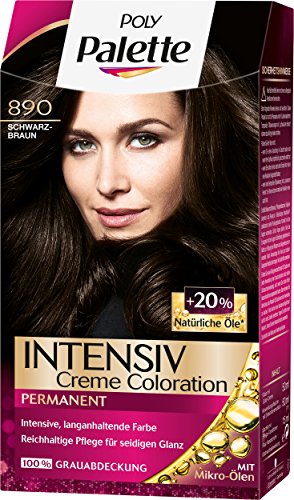 Poly Palette Intensiv Crema Coloration, 890 marrón oscuro nivel 3, 3 unidades (3 x 115 ml)