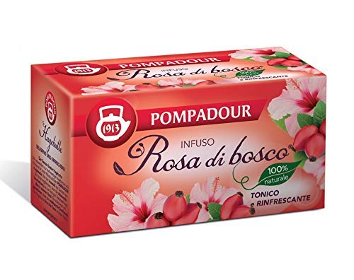 Pompadour 1913 Infusión de rosas silvestres con tónico de hibisco y refrescante - 1 x 20 bolsitas de té (70 gramos)