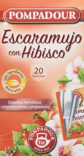 Pompadour Té Infusion Escaramujo con Hibisco - 20 bolsitas - [Pack de 5]