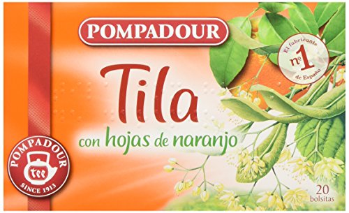 Pompadour Té Infusion Tila con Hojas de Naranja - 20 bolsitas - [Pack de 10]