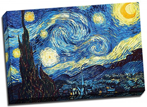 Póster de VINCENT Van GOGH STARRY NIGHT en lienzo, 30 x 50 pulgadas, A1