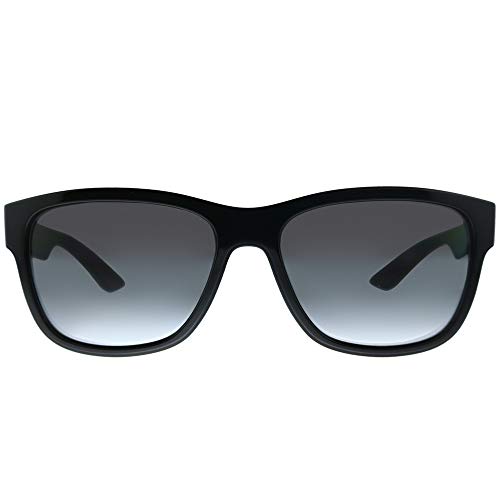 Prada Sport SPS03Q, Gafas de Sol, Rectangulares, Polarizadas, Negro (Black), 56