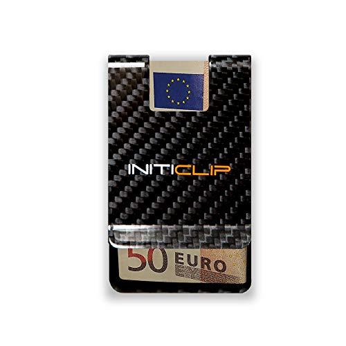 Premium Cartera de Carbono INITICLIP | Money-Clip & Tarjetero en un Diseño Exclusivo | Ultra-Ligera | Producto EDC de The Men's World