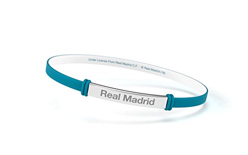 Pulsera Real Madrid Club de Fútbol Fashion Turquesa Junior para Mujer y Niño. Pulsera de silicona y acero inoxidable. Producto Oficial.