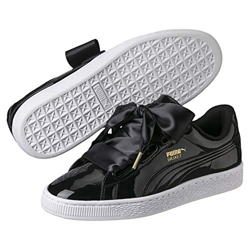 PUMA Basket Heart Patent WN'S, Zapatillas para Mujer, Negro Black Black, 37 EU