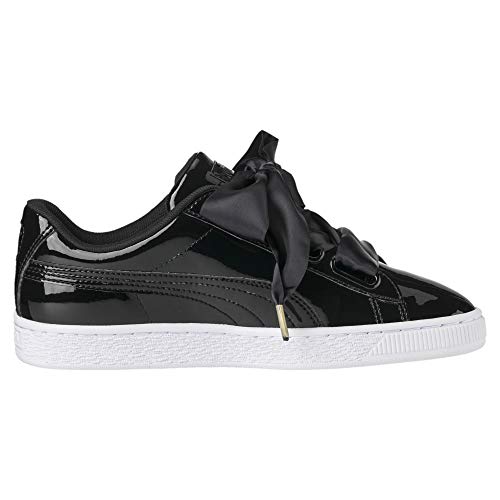 PUMA Basket Heart Patent WN'S, Zapatillas para Mujer, Negro Black Black, 37 EU