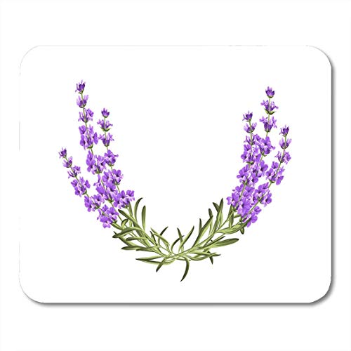 Rae Esthe Alfombrilla de ratón Blue Wreath Provence Floral Perfume Bunch of Lavender Watercolour Mousepad para portátiles, Computadoras de Escritorio Alfombrillas de ratón