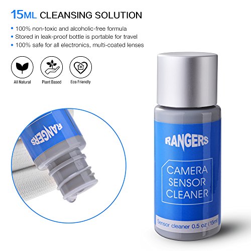 Rangers Kit de Limpieza de Sensor APS-C para DSLR CCD CMOS cámara Digital(12 Piezas), Envasado al vacío, Tejido estéril sin Pelusas, Ideal para Absorber y Barrer partículas Invisibles y Manchas.