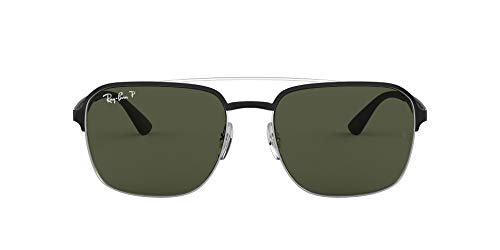 Ray-Ban 0Rb3570 Gafas de sol, Silver Top Shiny Black, 58 Unisex-Adulto