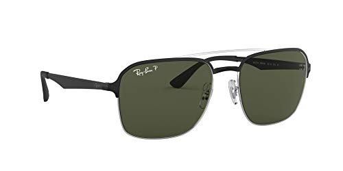 Ray-Ban 0Rb3570 Gafas de sol, Silver Top Shiny Black, 58 Unisex-Adulto