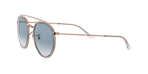 Ray-Ban 0RB3647N, Gafas de Sol Unisex Adulto, Transparente (Bronze Copper/Light Blue Gradient), 51