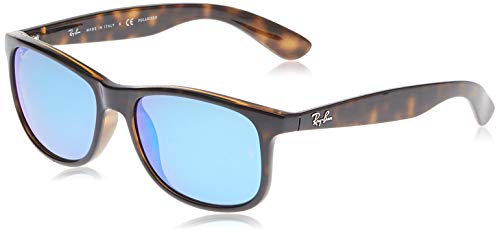 Ray-Ban Andy Gafas de sol, Shiny Havana, 55 para Hombre