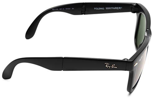 RAY-BAN Folding Wayfarer Gafas de sol, Black, 54 para Hombre