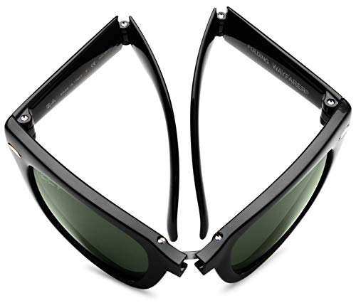 RAY-BAN Folding Wayfarer Gafas de sol, Black, 54 para Hombre