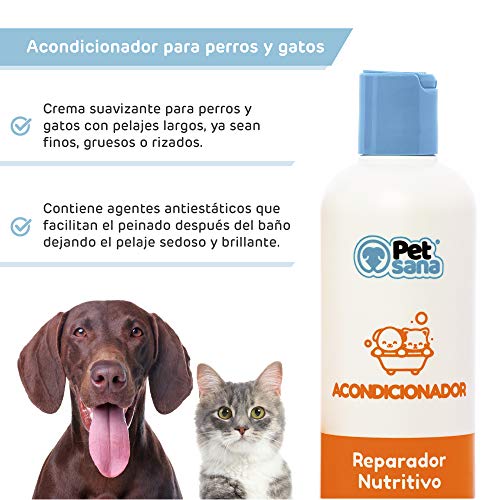 RC ocio Pack Champu Perros Aloe Vera + Acondicionador suavizante/Piel Sensible atopica champú para Combatir la Dermatitis, picores, picor, picaduras de Insectos. para Pelo Blanco, Negro y Marron