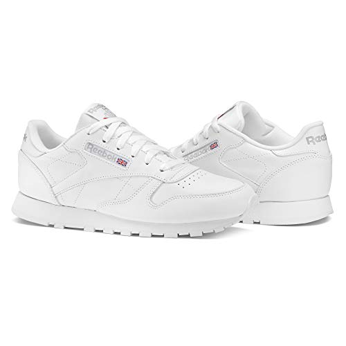 Reebok CL LTHR 2232 - Zapatillas de deporte de cuero para mujer, color blanco, talla 40