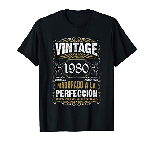 Regalo de 40 Cumpleaños Vintage 1980 40 Años Hombre Mujer Camiseta