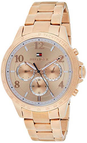 Reloj para mujer Tommy Hilfiger 1781642, mecanismo de cuarzo, diseño con varias esferas, correa de oro rosa.