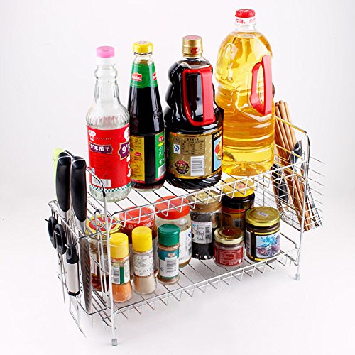 Removable Especiero Rack Organizador apilable Chickwin genial para organizar sus especias Condimento para armarios de cocina, artesanías, maquillaje, rack de almacenamiento (C)