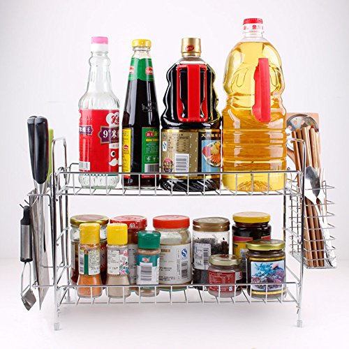 Removable Especiero Rack Organizador apilable Chickwin genial para organizar sus especias Condimento para armarios de cocina, artesanías, maquillaje, rack de almacenamiento (C)