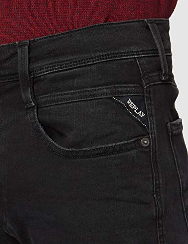 REPLAY Anbass Vaqueros Slim, Negro (Black 98), W32/L32 (Talla del Fabricante: 32) para Hombre