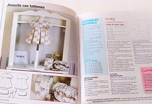 Revista patrones de costura infantil, nº 2. Especial bebé, 27 modelos de patrones, Cutting instructions.