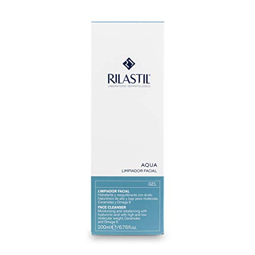 Rilastil Aqua - Limpiador Facial Suave y Cremoso con Acción Hidratante, Reequilibrante y Emoliente para Todo Tipo de Pieles - 200 ml