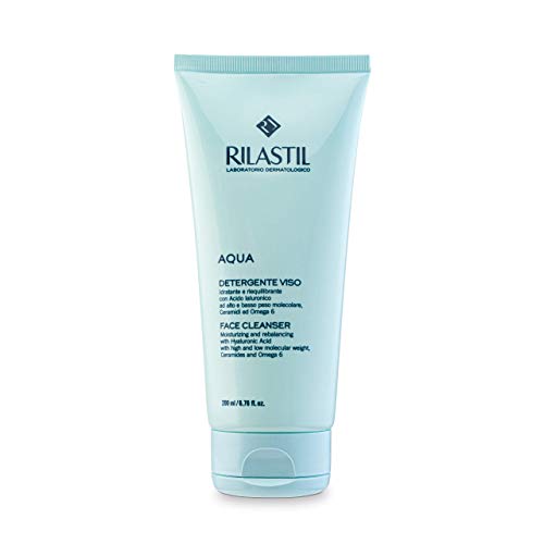 Rilastil Aqua - Limpiador Facial Suave y Cremoso con Acción Hidratante, Reequilibrante y Emoliente para Todo Tipo de Pieles - 200 ml