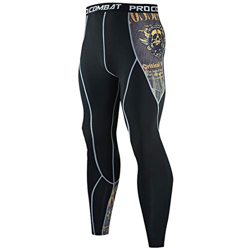 RL Hombres Deportes CompresióN Respirable Apretado Pantalones,Elasticidad Ropa De Ejercicio,Correr FormacióN Gimnasio Pantalones con Fondo De Secado RáPido(S-3X),01,1X